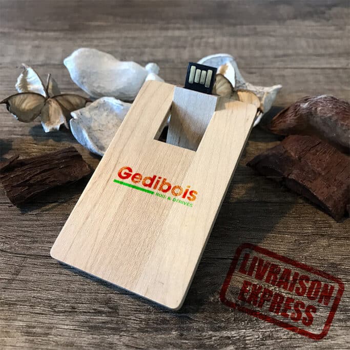 Grossiste clé USB carte en bois pas chère